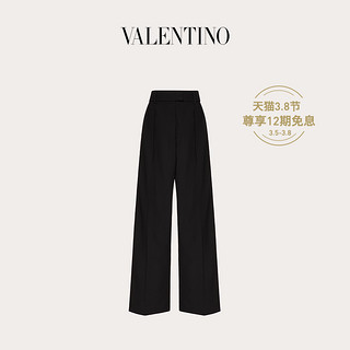 Valentino/华伦天奴 女士新品 黑色 Techno Granité 长裤（42、黑色）