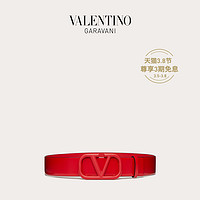 VALENTINO GARAVANI/华伦天奴 VLogo Signature 亮面小牛皮腰带（红色、65cm）