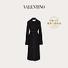 Valentino/华伦天奴女士新品 黑色 皮革装饰双面羊绒大衣（42、黑色）