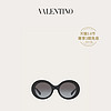 Valentino/华伦天奴 VLogo Signature圆形复古造型醋纤框太阳眼镜（黑色 52）