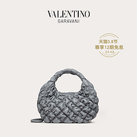 VALENTINO GARAVANI/华伦天奴 女士 SpikeMe 小号羊皮Hobo包（灰色）