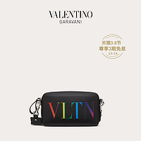 VALENTINO GARAVANI/华伦天奴 男士新品 黑色 VLTN 皮革斜挎包（黑色）