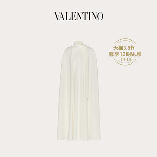 Valentino/华伦天奴女士新品 白色 Cady Couture 披肩式连衣裙（40S、白色）
