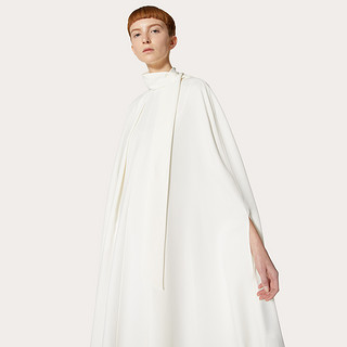 Valentino/华伦天奴女士新品 白色 Cady Couture 披肩式连衣裙（46s、白色）