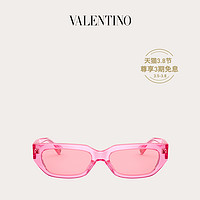 Valentino/华伦天奴女士 VLogo Signature 窄方形醋纤框太阳眼镜（红色 53）