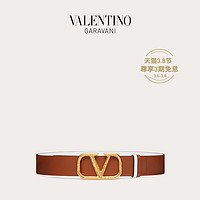 VALENTINO GARAVANI/华伦天奴VLogo Signature粒面小牛皮双面皮带（棕色、85cm）