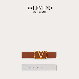 VALENTINO GARAVANI/华伦天奴VLogo Signature粒面小牛皮双面皮带（棕色、95cm）