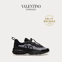 VALENTINO GARAVANI/华伦天奴 SHEGOES 皮革和网眼科技织物运动鞋（38.5、黑色）