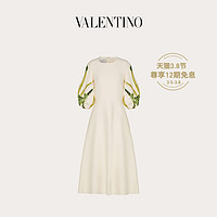 Valentino/华伦天奴女士新品白色Crepe Couture 刺绣连衣裙