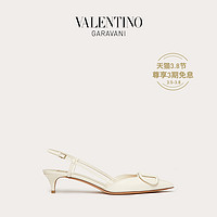 VALENTINO GARAVANI/华伦天奴VLogo Signature小牛后皮系带高跟鞋（40.5、白色）