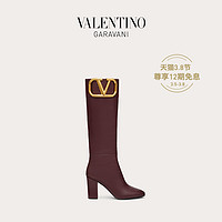 VALENTINO GARAVANI/华伦天奴 女士 红色 Supervee 小牛皮长靴（37.5、红色）