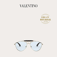 Valentino/华伦天奴 VLogo Signature 金属框架飞行员太阳眼镜（蓝色 59）