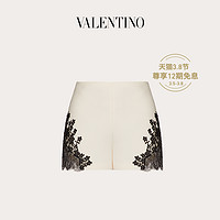 Valentino/华伦天奴女士新品白色Crepe Couture 蕾丝短裤（38、白色）