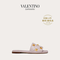 VALENTINO GARAVANI/华伦天奴 Roman Stud 绗缝羊皮革凉鞋（36.5、紫粉色）