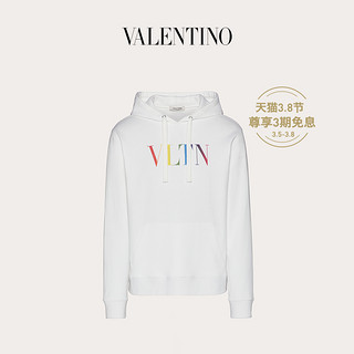 Valentino/华伦天奴男士新品 白色 VLTN 彩色印花兜帽卫衣（XS、白色）