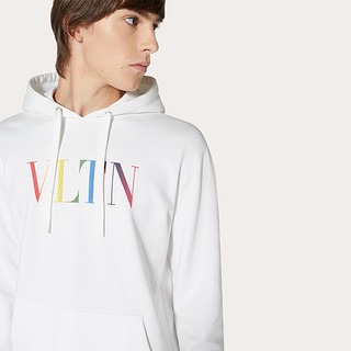 Valentino/华伦天奴男士新品 白色 VLTN 彩色印花兜帽卫衣（XS、白色）