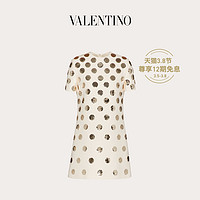 Valentino/华伦天奴女士新品 白色 刺绣 Crepe Couture 连衣裙