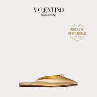VALENTINO GARAVANI/华伦天奴 Roman Stud金属色小牛皮穆勒大钉鞋（35、金属色）
