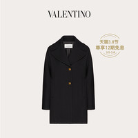 Valentino/华伦天奴女士新品 黑色 斜纹布大衣(50、黑色)