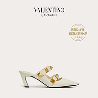VALENTINO GARAVANI/华伦天奴 女士新品 Roman Stud 小牛皮穆勒鞋（36、白色）