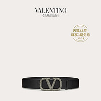 VALENTINO GARAVANI/华伦天奴VLogo Signature光面小牛皮双面腰带（黑色、75cm）