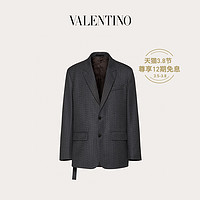 Valentino/华伦天奴侧面镂空和系结装饰两纽 VLTN TIMES 印花夹克（44、灰色）