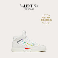 VALENTINO GARAVANI/华伦天奴男士新品VL7N 中帮小牛皮绑带运动鞋（40、白色）