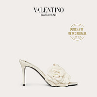 VALENTINO GARAVANI/华伦天奴 女士 Atelier 小山羊皮拖鞋式凉鞋（36.5、白色）