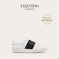 VALENTINO GARAVANI/华伦天奴 Rockstud Untitled 牛皮铆钉运动鞋（37.5、白色）