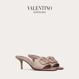 VALENTINO GARAVANI/华伦天奴女士新品VLogo Signature小牛皮拖鞋（39.5、裸粉色）