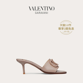 VALENTINO GARAVANI/华伦天奴女士新品VLogo Signature小牛皮拖鞋（39.5、裸粉色）