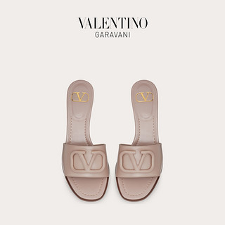 VALENTINO GARAVANI/华伦天奴女士新品VLogo Signature小牛皮拖鞋（36.5、裸粉色）