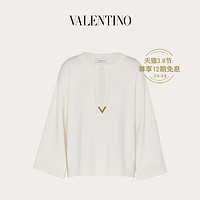 Valentino/华伦天奴女士白色 VGOLD 羊绒针织衫（XS、白色）