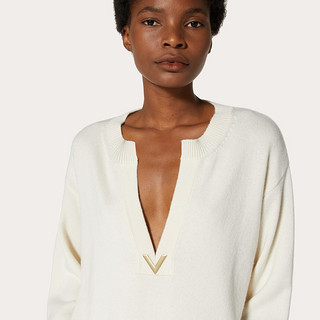 Valentino/华伦天奴女士白色 VGOLD 羊绒针织衫（XL、白色）