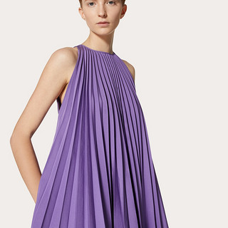 Valentino/华伦天奴女士紫色 细罗缎短裙（40、紫色）