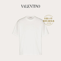 Valentino/华伦天奴男士白色 VLTN 印花纯棉圆领T恤（XL、白色）