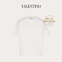 Valentino/华伦天奴男士白色 VLTN 印花纯棉圆领T恤