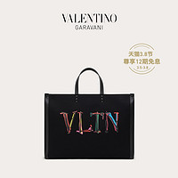 VALENTINO GARAVANI/华伦天奴男士黑色VLTN Graph 大号帆布托特包（黑色）