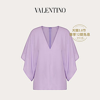 Valentino/华伦天奴女士紫色 乔其纱上衣（40、紫色）