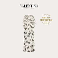 Valentino/华伦天奴女士白色 印花雪纺绸连衣裙