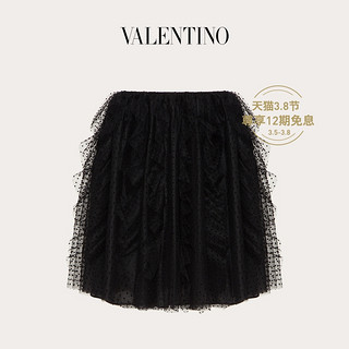 Valentino/华伦天奴女士黑色 薄纱迷你裙（44、黑色）