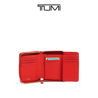 TUMI/途明Voyageur系列时尚轻便女士日落红Travel短款拉链钱包