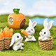 优迭尔 可爱动物微景观摆件卡通小兔子  4只小兔子+房子+萝卜+娄匡（7件套）