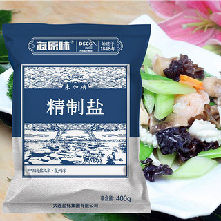 HAIWAN 海湾 家用400g*6袋未加碘精制细海盐