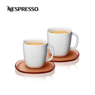 NESPRESSO 浓遇咖啡 LUME系列长杯咖啡杯和装饰碟套装陶瓷咖啡杯270ml*2只