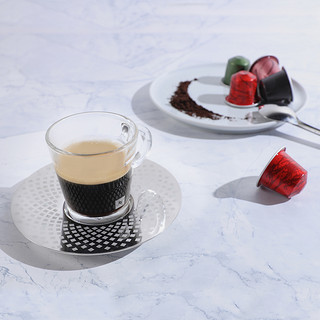 NESPRESSO View系列浓缩和大杯咖啡杯碟套装家用简约钢化玻璃透明