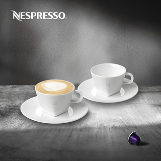 NESPRESSO Pure卡布奇诺咖啡杯套装陶瓷白色咖啡杯180ml*2只