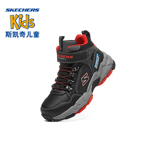 Skechers斯凯奇童鞋2021秋冬新款高帮鞋男童运动鞋大童防风保暖鞋