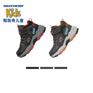 Skechers斯凯奇童鞋2021秋冬新款高帮鞋男童运动鞋大童防风保暖鞋