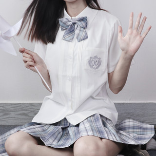 CHESTNUT HONEY 栗子蜜 星战 JK制服 西式制服 女士短袖衬衫 TR 奶白色/银色 S